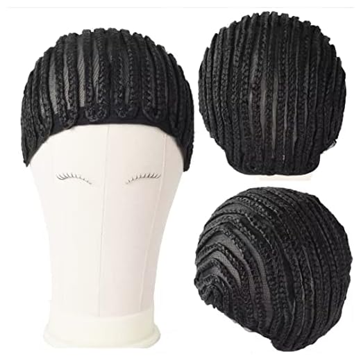 MsLoosily Cornrow Wig Cap For Crochet Braids Synthetic Braided Cap with Adjustable Straps Breathable Crochet Caps with 2 Combs Braided Wig Cap For Sew in,Braided Wig Cap for Black Women(1pcs,black)