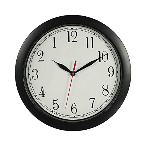 Idealtrend Rückwärts Uhr 28 cm Schwarz Wohnzimmer Uhr rund analog Wanduhr Deko Cover