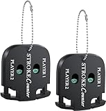 JJLFresheners 2Pcs Black Mini Golf Score, Shot Stroke Counter Clicker with Dial Resetting Tool Chain for Golf Game Scorekeeper Portable 2 Digit Outdoor Sport Scoreboard for Putts Sports Accessories