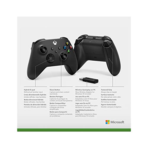 Microsoft Xbox Wireless Controller + Adapter For Windows 10 - Xbox #TOP4