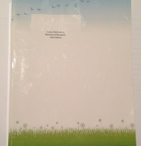 Methods in Behavioral Research 1121316344 Book Cover