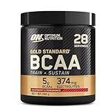 Optimum Nutrition Gold Standard BCAA, Acides Aminés en Poudre, Complément Alimentaire avec Vitamine C, Zinc, Magnésium et Électrolytes, Framboise Grenade, 28 Portions, 266g, l'Emballage Peut Varier