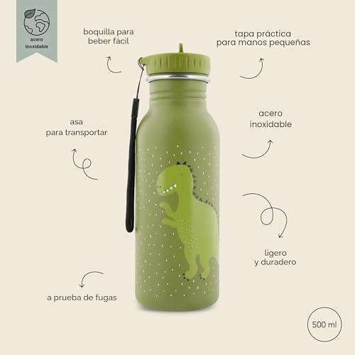 Botella para niños Trixie de acero inoxidable 500ml Mr Dino 6