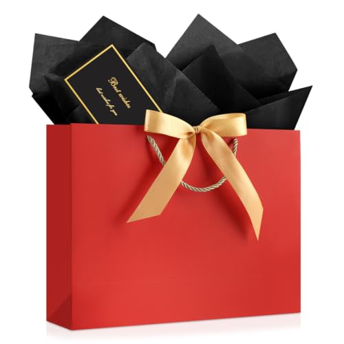 JMANNI Gift Bags with Handles, 13" Medium Gift Bags with Tissue Paper