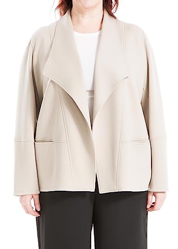 Max Studio Women's Plus Size Scuba Drape Front Jacket