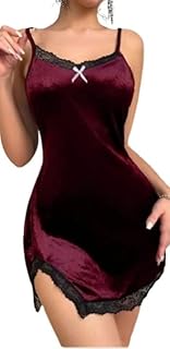 قميص نوم قطيفة ناعم – تصميم انثوي مريح وجذاب – وان سايز حتى 80 كيلو – HN 9078