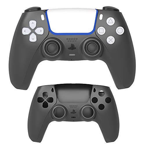 GOTRUTH Ersatzgehäuse für PS5, DIY Ersatz Controller Gehäuse Gehäuse Gehäuse Set Front und Back Cover für Playstation 5 Dualsense Controller (schwarz) Cover