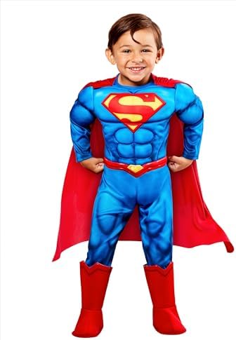 Rubies Boy's Superman Deluxe Padded Costume Jumpsuit and Cape