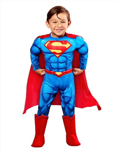 Rubies Boy's Superman Deluxe Padded Costume Jumpsuit and Cape