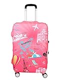 Myosotis510 Travel Around the World Luggage Protector Suitcase Cover
