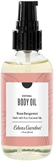 Edens Garden Rose Bergamot Bath & Body Oil – Tranquil Blend with Pure Essential Oils & Vitamin E for Healthy-Looking Skin, Face & Body Moisturizing – After Shower Floral Scented Oil, 2 fl oz (59 ml)