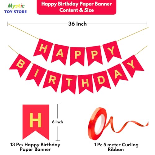 Image of 2nd Happy Birthday Decoration Kit Red for 2 year Old Boys Girls Baby with Number Two Party Decorations Decor Celebration Items Item Set Combo Reusable Paper Banner