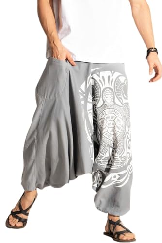 Image of The Veshti Company Printed Harem Pants for Men's Cotton Hippie Style Baggy Boho Yoga Pajama Pant with Pocket