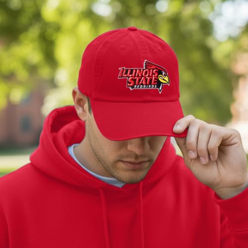Gorra bordada ajustable roja con cierre de tela miniatura 5