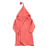 Verschluss: Kordelzug. Zukmuk Unisex Kinder Bademantel Kleinkind Solid Farbe (Orange, 1-2 Jahre)