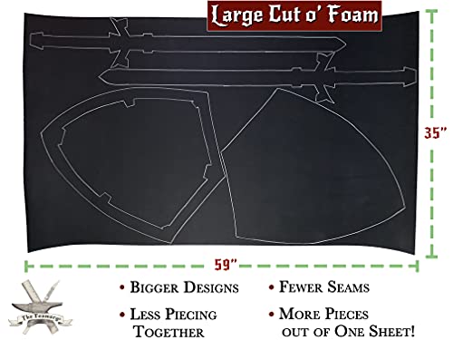 Eva Foam Cosplay - 4Mm Thick (1Mm To 10Mm) - Extra Large Foam Sheets - Black Or White - 35" X 59" Sheet - Ultra High Density 85 Kg/M3 - By The Foamory #TOP4