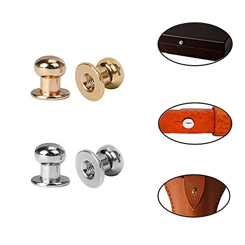 Pamtns 80 Stück Knopfnieten Massive Nieten Rivet Button Rundkopf Nagel Rivet Button Knöpfe Knopfschraube Stud Button Nieten Bolzen Pilzkopfniete Doppelkappe Nieten Knopfniete