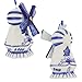 Delft Blue Windmill Ornaments, 3 Assorted