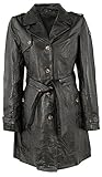 Gipsy - Damen Echtleder Trenchcoat Ledermantel Mantel Lammnappa schwarz Größe 50