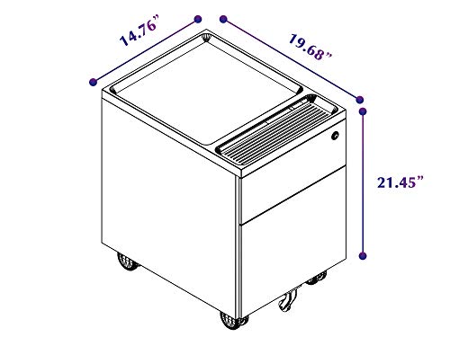Cuhome 2-Drawer Mobile Filing Cabinet With Lock And Casters, Fully Assembled Except Casters, Vertical File Metal Cabinet For Home Office, Small Filing Cabinet Under Desk, Cloud White #TOP5