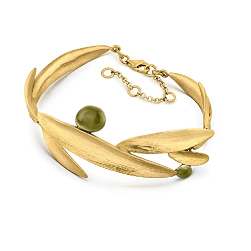 PULSERA DORADA OLIVIA | Diseñado por Clara Niubò | Colección Olivia | Pulsera de metal dorado con baño de oro de 24 K | Dorado