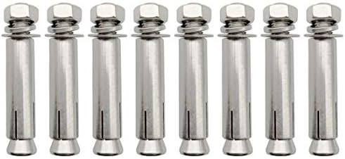 Expansion Bolts, 304 Stainless Steel External Hex Nut Expansion Screw Bolts Sleeve Anchor M8x60mm 8Pcs