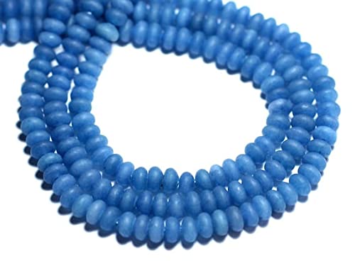 Jade Rondelles 5x3mm bleu mat perles de pierre pour bijoux de créateurs et ateliers mode
