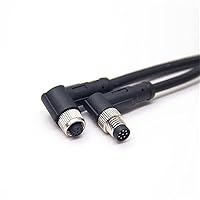 Vista 7 de Conectores M8 de ángulo recto macho a hembra, cables hembra a macho M8 Conector (código A 8 pines 1M3.3ft cable)