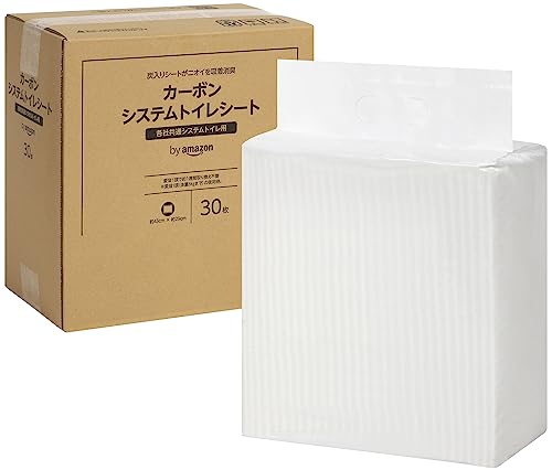 by Amazon カーボンシステムトイレシート 強力消臭 各社共通システムトイレ用 30枚の商品画像（Amazon）