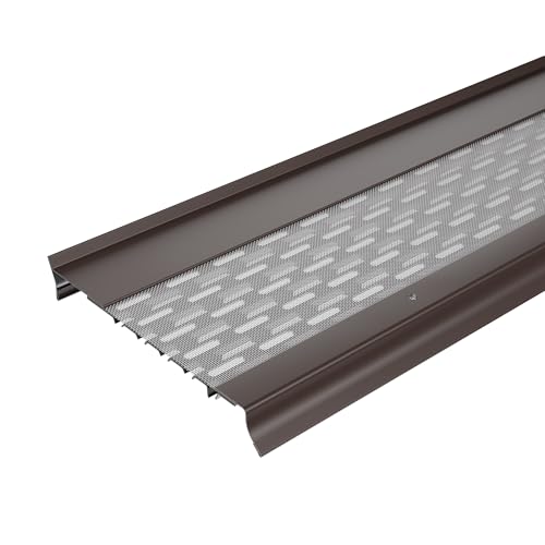 Goldguard Micromesh 6" Gutter Covers System for Leaf Protection Featuring Stainless Steel Mesh Aluminum Gutter Guards Leaf Guards for Gutters - Made in The USA (Dark Bronze - 100 Feet)