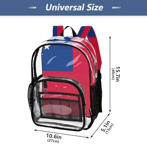 Travel Clear Bags for Women Samoa Flag Kids Girls Backpack Boys Plastic See through Bookbag4