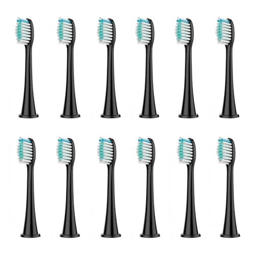 4/8/16/20�����p�u���V�w??�b�h�A�\�j�b�P�A�[ �_�C�������h�N���[�� HX3/HX6/HX9�V���[�Y�d�����u���V HX6064�ɑΉ�(12Pcs Black)