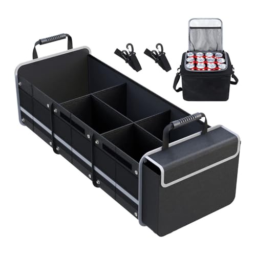 Foldable large-capacity car trunk storage box with heat-insulating and leak-proof refrigerated bag (With an insulated box)