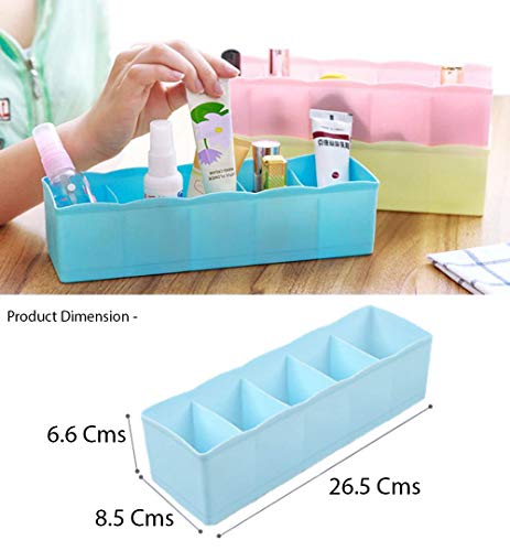 Image of Multipurpose Stackable Wardrobe Drawer Organizer Rack, Socks Undergarments Hanky tie Innerwear jwelary Dressing Organizer, Wardrobe Organiser Rack for Small Clothes (Pack of 6)