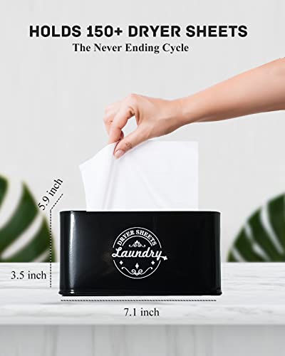 Dryer-Sheet-Holder-Container-for-Laundry-Room-Organization-Farmhouse-Laundry-Organization-and-Storage-Metal-Dryer-Sheet-Dispenser-for-Laundry-Room-Decor-Black Dryer Sheet Holder Container for Laundry Room Organization Farmhouse Laundry Organization and Storage Metal Dryer Sheet Dispenser for Laundry Room Decor Black