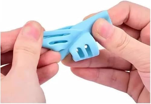 Kit 3 Adaptador de Lápis 3 Dedos Apoio Escrita Autista Tdah Ansiedade Cores Sortidas Material Silico