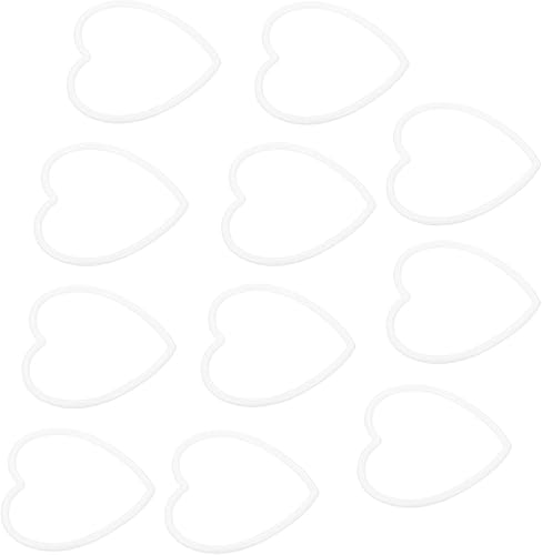 DOITOOL 20 anillos de atrapasueños con forma de corazón, aros de acrílico para coronas, anillos de macramé en forma de corazón, anillos para coronas