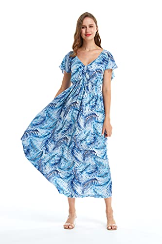 Image of Hawaii Hangover Family Matching Hawaiian Clothes, Simply Blue Leaves | Family matching Hawaiian outfits, Simply Blue Leaves, lightweight rayon, machine washable, tropical leaf print, luaus