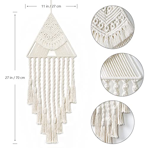 Tenture murale macramé en coton fait main pour déco bohème chic