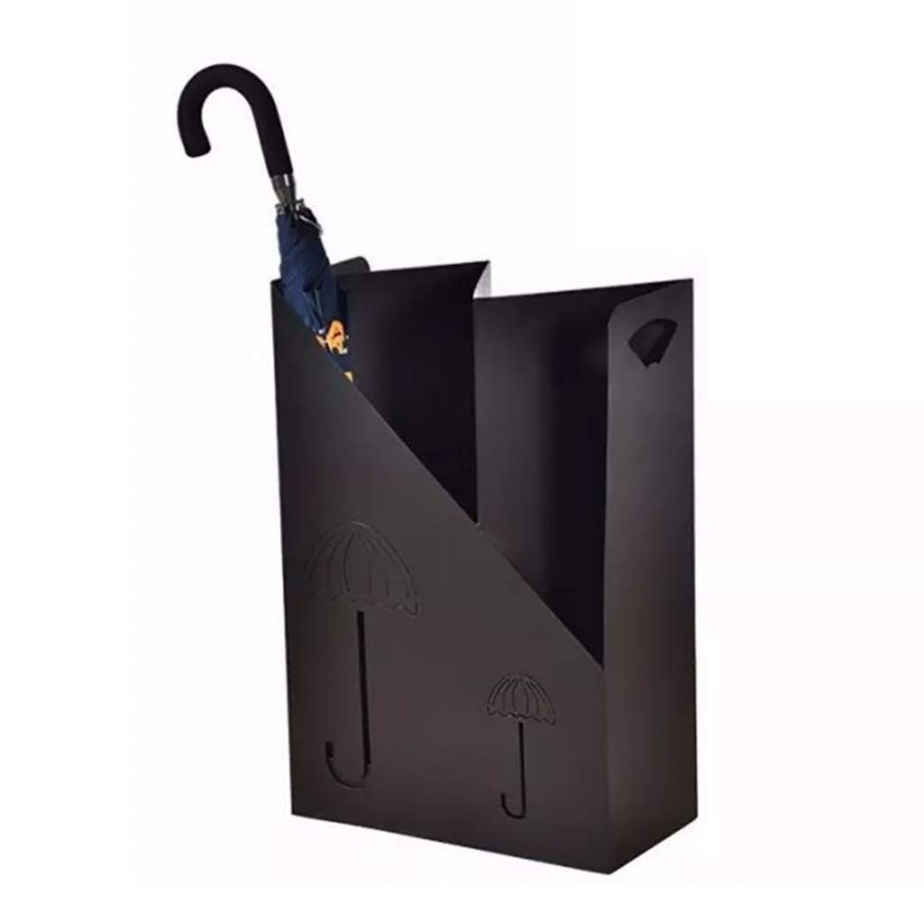 Porte-parapluie anti-goutte en métal noir pour protéger vos sols de l'humidité