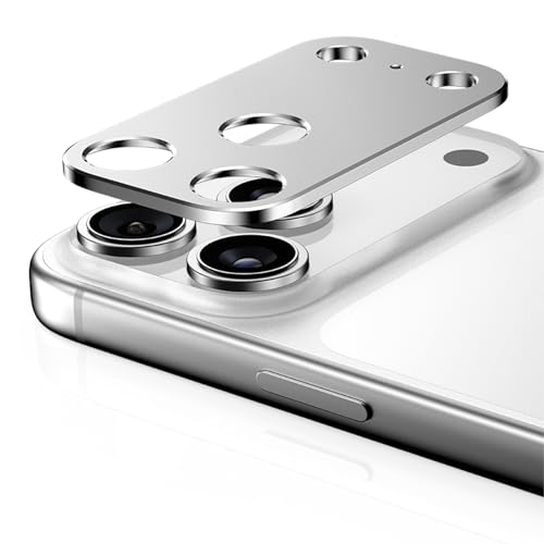 JFStene カメラカバー いPhone17pro 用 カメラ保護 iPhone17プロ 対応 レンズカバー アルミ合金製 耐衝撃 キズ防止 撮影影響なし 一体感 1枚入り (シルバー, iPhone17Pro 用)
