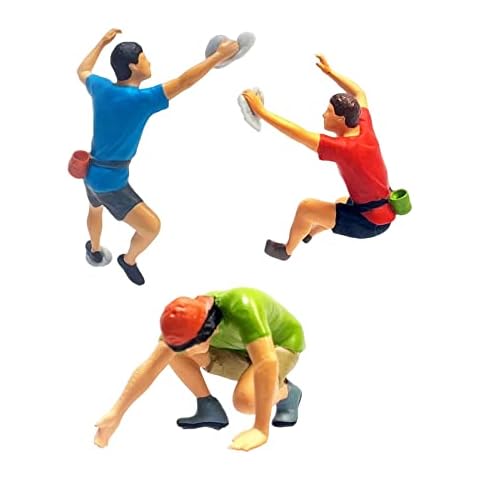 Esquirla Resin 1:64 Rock Climbing Figure Dioramas Movie Props Miniature Scenes Scene Fairy Garden S Scale Layout Train Railway Collections Decoration, 3Pcs Cover