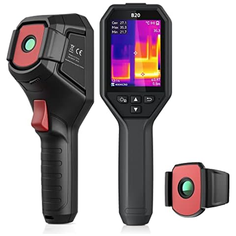 HIKMICRO B20 256 x 192 IR Resolution Thermal Camera with 2MP Visual Camera and WiFi, 25 Hz Refresh Rate, 3.2" LCD Screen, Full Screen Measurement Thermal Imaging Camera with Macro Lens Cover