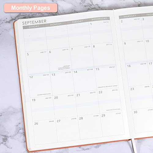 2021-2022 Planner with Pen Holder - Weekly & Monthly Planner with Calendar Stickers, July 2021 - June 2022, Inner Pocket with 24 Notes Pages, A4 Premium Thicker