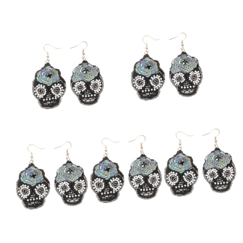 Boucles oreilles crâne perles Healeved 5 paires style punk