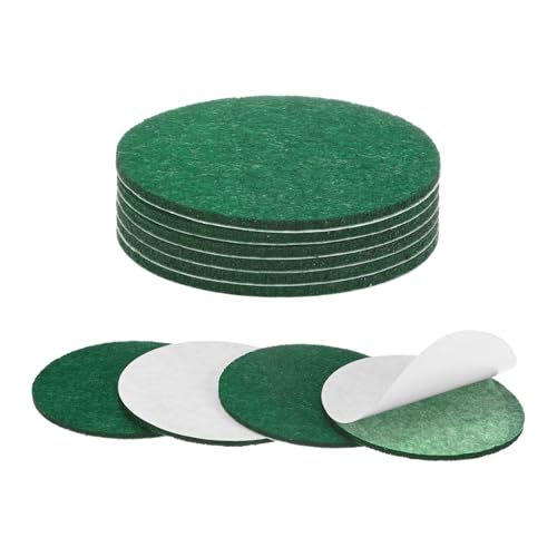 M METERXITY 10-Pack Lamp Base Felt, 2.5 Inch Dia. 2mm Thick Self Adhesive Round Fabric Felt Pads for Lamp/Furniture/DIY, Non-Slip Fiber Backed Patch Circles with Adhesive Backing [Green]