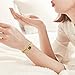 BERNY Gold Watches for Women Vintage Bracelet Wrist Watch Luxury Small Ladies Oval Quartz Watch with Tools Included(Black Dial)