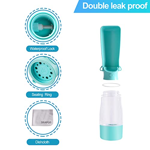 Portable Dog Water Bottle Shafgo With Poop Bag Dispenser No Spill Puppy Travel Water Bottle For Walking Dishwasher Safe #TOP4