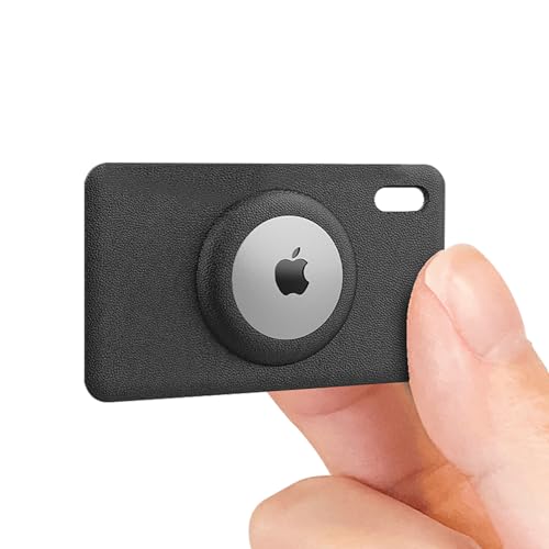 Airtag Wallet Holder | New Texture | New Size (Smaller and thinner) More Fitting | Airtag Wallet Case | Only 0.04in Thick | Slim Thin Card Holder for Purse, Backpack, Handbag… (Black)