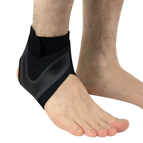 Fewear Adjustable Ankle Sleeve Elastic Ankle Brace Guard Foot Support Sports,Provides Support, Compression and Pain Relief for Sprains, Strains, Arthritis and Torn Tendons in Foot, Ankle (A, L)